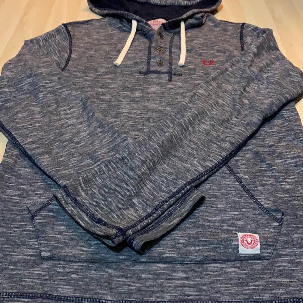 True Religion Blue Men’s Minimalist Hoodie - SIZE SMALL